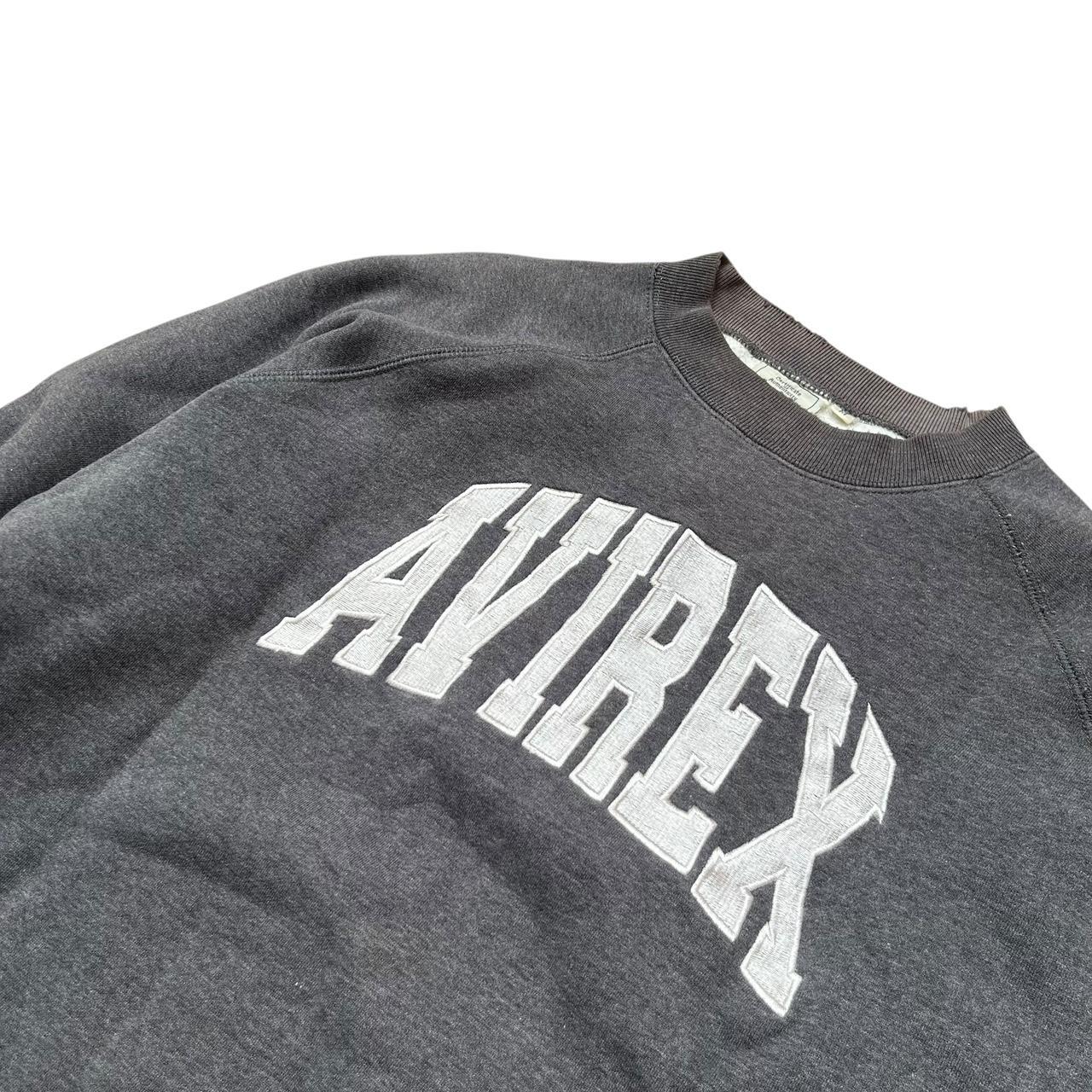 Avirex Spellout Embroidered Crewneck Grey White