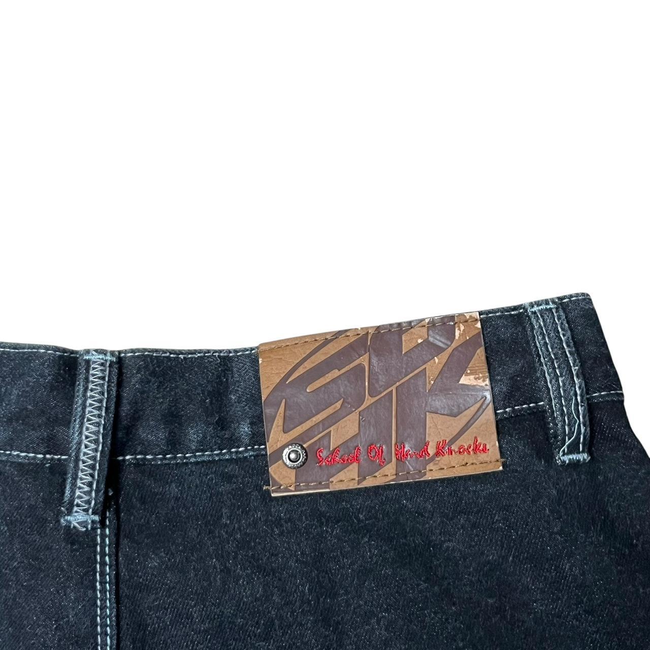 School Of Hard Knocks Embroidered Black Baggy Jorts