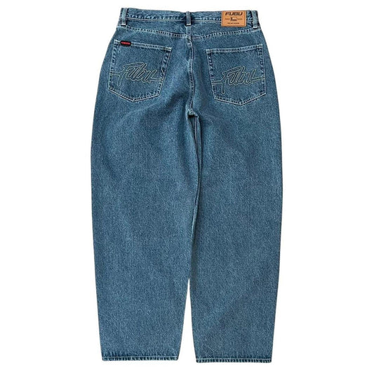Fubu Baggy Wide-Leg Blue Jeans