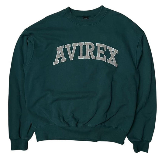 Avirex Spellout Stitch Crewneck Jumper Green