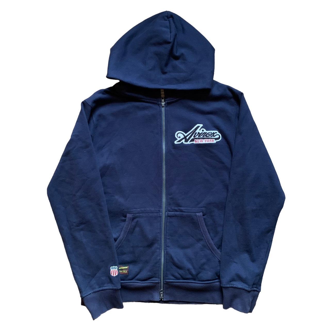 Avirex Zip Up Hoodie Blue White